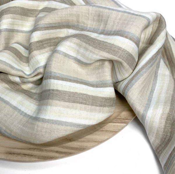 Musselin - Sanded Stripes - beige