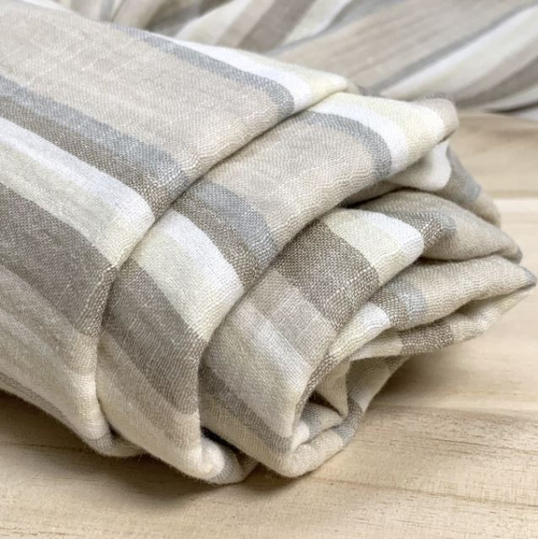 RESTSTÜCK 0,50m !!! - Musselin - Sanded Stripes - beige
