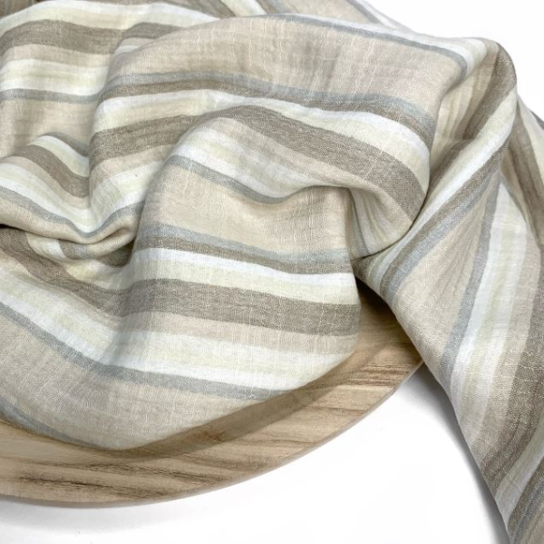 RESTSTÜCK 0,50m !!! - Musselin - Sanded Stripes - beige