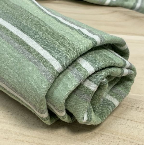RESTSTÜCK 1,4m !!! - Musselin - Sanded Stripes - green