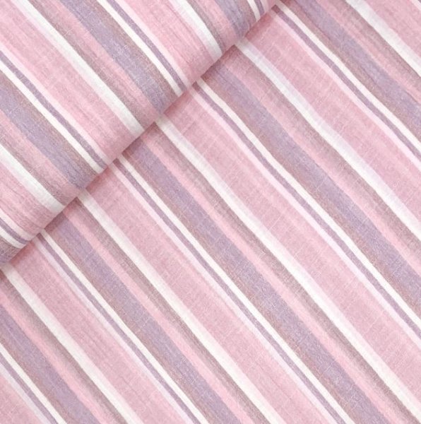 RESTSTÜCK 1,4m !!! - Musselin - Sanded Stripes - rose