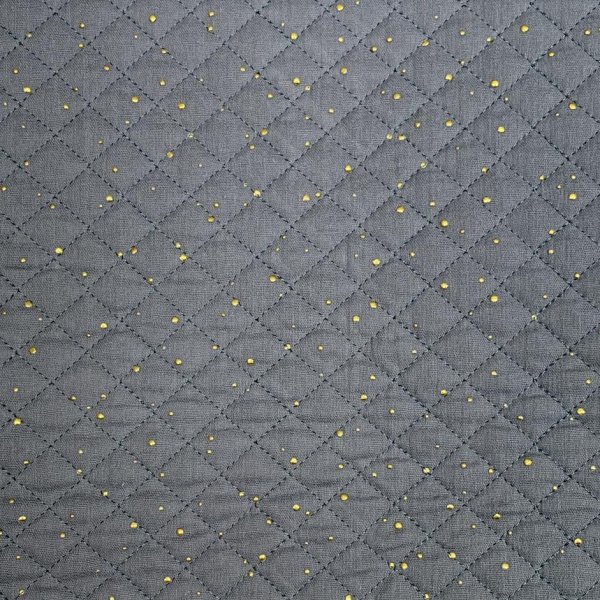 Musselin Stepper - Raute klein - Punkte gold - grau