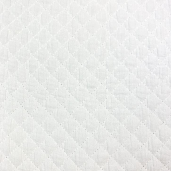 RESTSTÜCK 1,00m !!! - Musselin - Stepper - Raute klein - offwhite