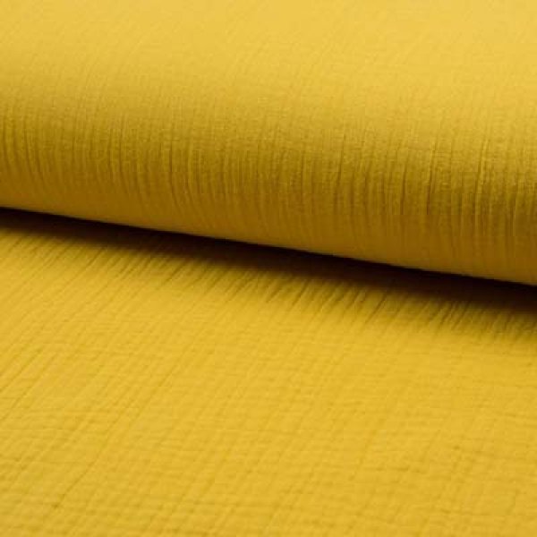 Musselin - Triple Layer - uni - ochre