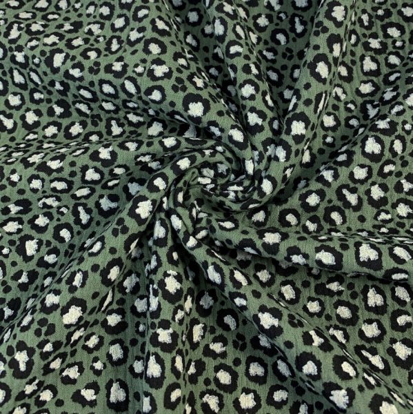 Musselin - animalprint - khaki