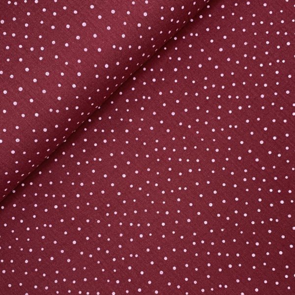 RESTSTÜCK 80cm !!! - Musselin - little Dots - berry