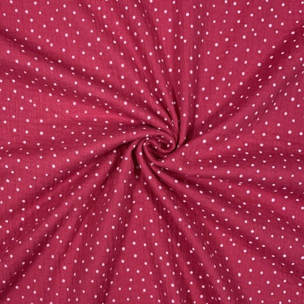 Musselin - little Dots - fuchsia