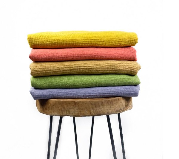 RESTSTÜCK 1,40m !!! - Musselin - uni - koralle