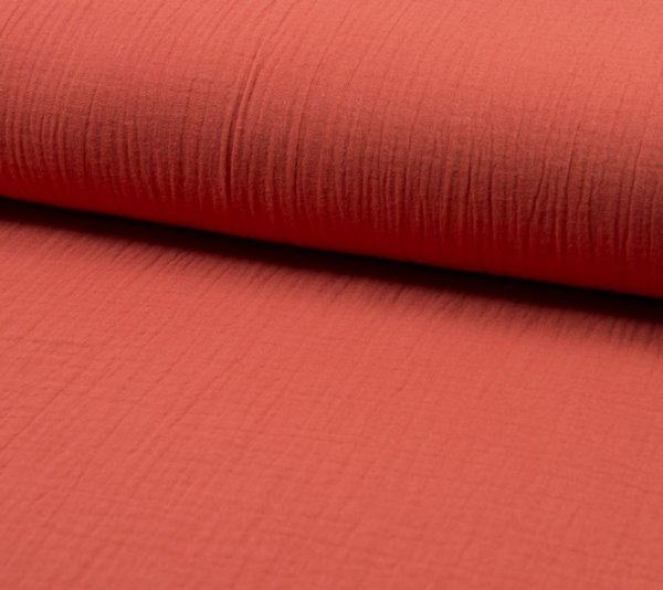 RESTSTÜCK 1,40m !!! - Musselin - uni - koralle