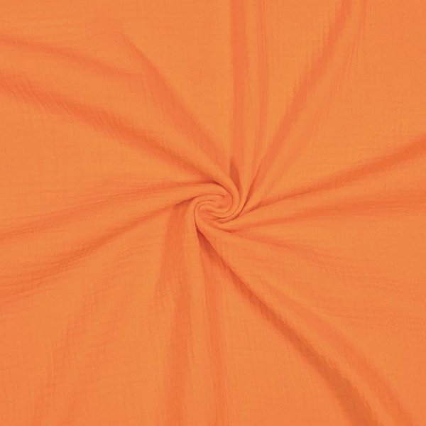 Musselin - uni - orange neon