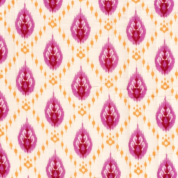 Doubleface Musselinstepper - Ava - ecru/pink/orange
