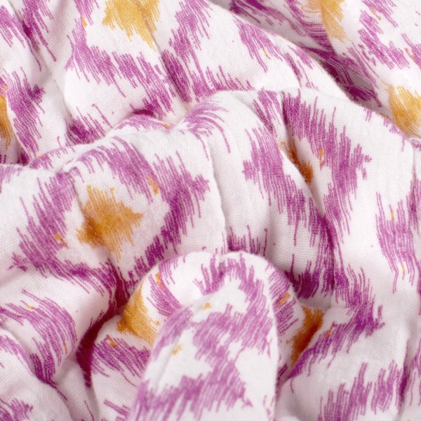 Doubleface Musselinstepper - Inka - white/pink/rosa