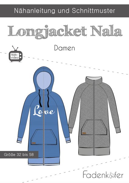 Papierschnittmuster - Longjacket Nala - Damen - Fadenkäfer