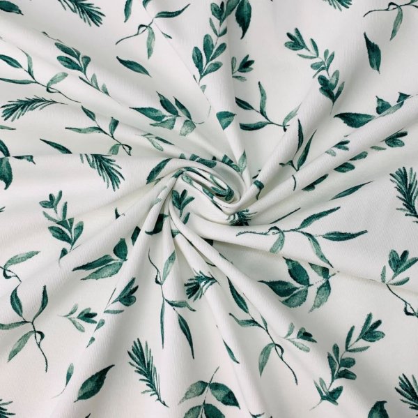 RESTSTÜCK 50cm !!! - Jersey - Nature Leaves - dusty green
