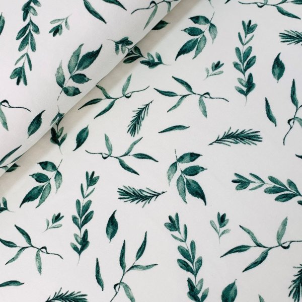 RESTSTÜCK 50cm !!! - Jersey - Nature Leaves - dusty green