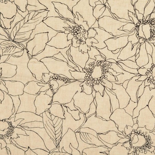 Viskose Leinen - Nilda - natur/black