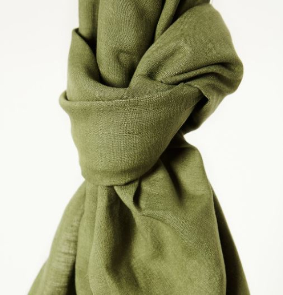 RESTSTÜCK 1,50m !!! - Leinen - Nisa softened - olive green - Mind the Maker
