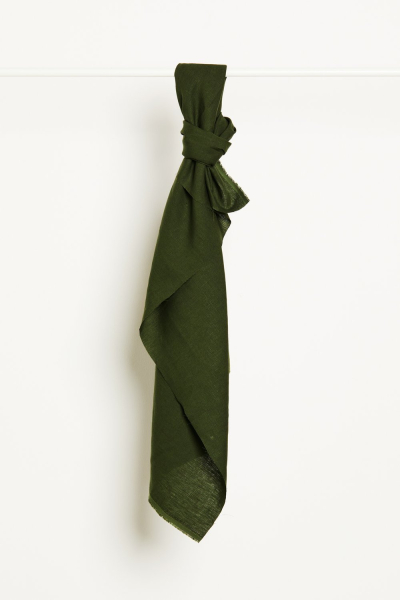 RESTSTÜCK 0,90m !!! - Leinen - Nisa softened - green khaki - Mind the Maker