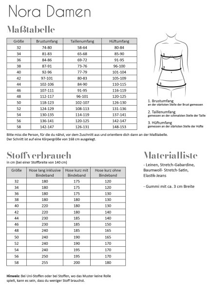 Papierschnittmuster - Hose Nora - Damen - Fadenkäfer