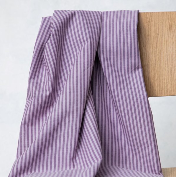 Bio Baumwoll Oxford - Stripe - plum/lilac - Mind the Maker