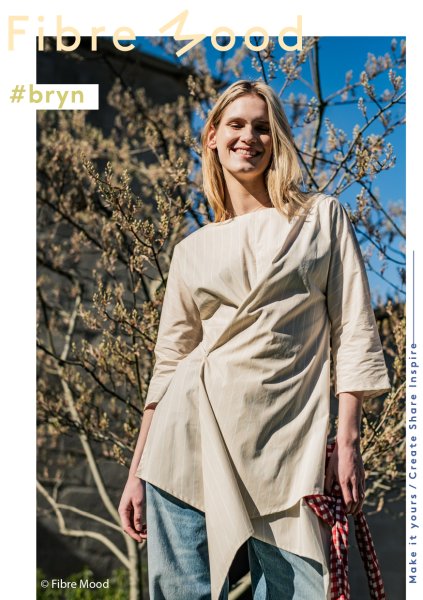 Baumwoll Popeline - stripes - white/brown - Fibremood No. 38