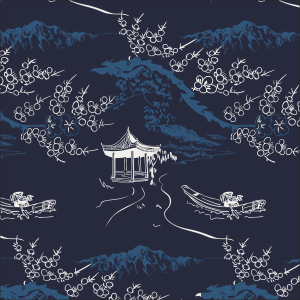 Baumwoll Voile - Saga - dark navy/blue
