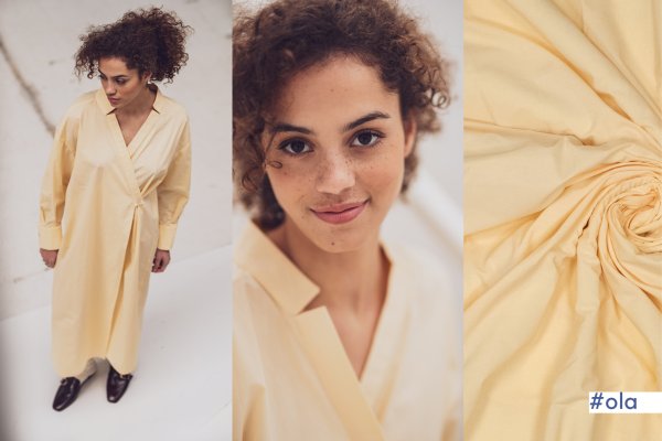 Baumwoll Popeline - paper touch - yellow - Fibremood No. 37