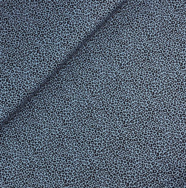 RESTSTÜCK 0,50m !!! - Baumwoll Popeline - Leopard - dusty blue