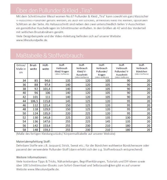 Papierschnittmuster - Pullunder & Kleid Tira No. 67 - Damen - Lillesol & Pelle