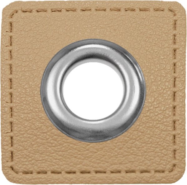 Kunstlederösen - Patches - Rechteck - beige