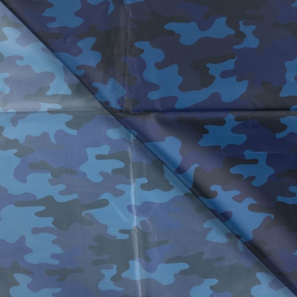 Regenstoff - wasserabweisend - Camouflage - navy/blue