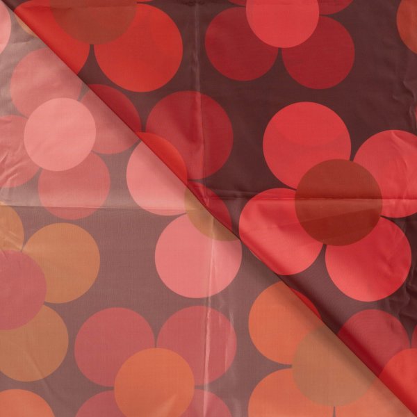 Regenstoff - wasserabweisend - Flowers - bordeaux/red
