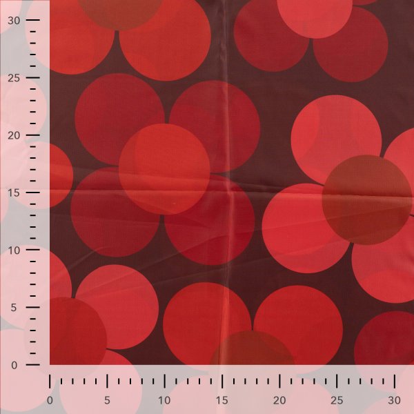Regenstoff - wasserabweisend - Flowers - bordeaux/red