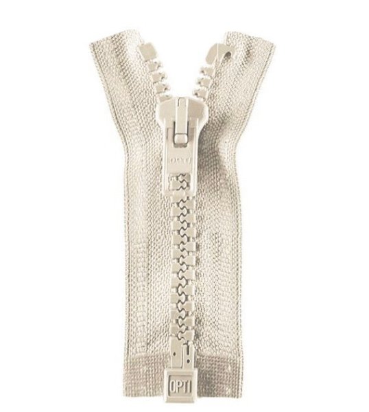 Reißverschluss - teilbar - 50cm - natur - Opti Werra