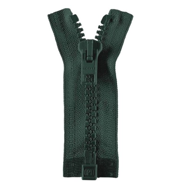 Reißverschluss - teilbar - 60cm - dunkelgrün - Opti Werra