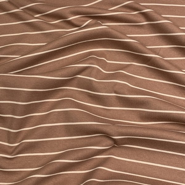 Rib Jersey - Streifen - braun/beige