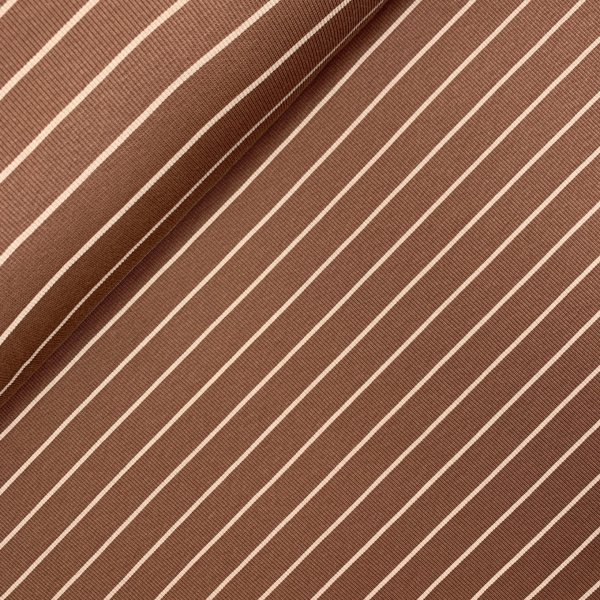 Rib Jersey - Streifen - braun/beige
