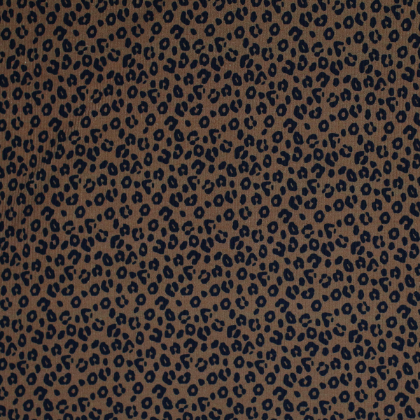 RESTSTÜCK 1,40m !!! - Ripp Jersey - Leopard - braun