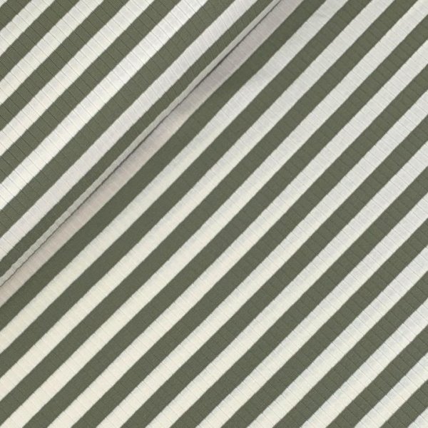 RESTSTÜCK 0,60m !!! - Rib Jersey - Aiva - Streifen - pickle/ecru