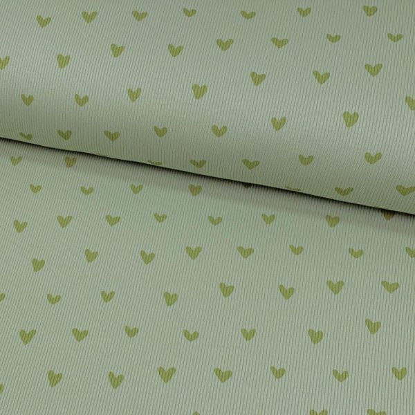 Ripp Jersey - Herzen - Two Tone - dusty green