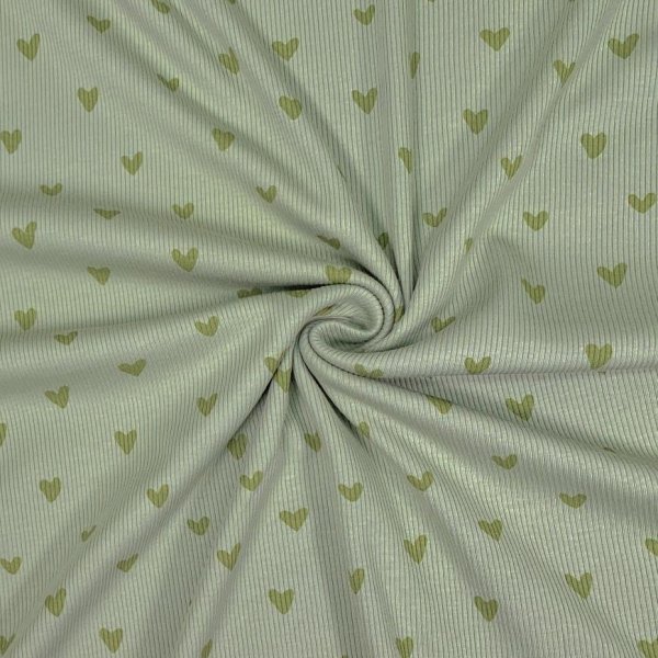 Ripp Jersey - Herzen - Two Tone - dusty green