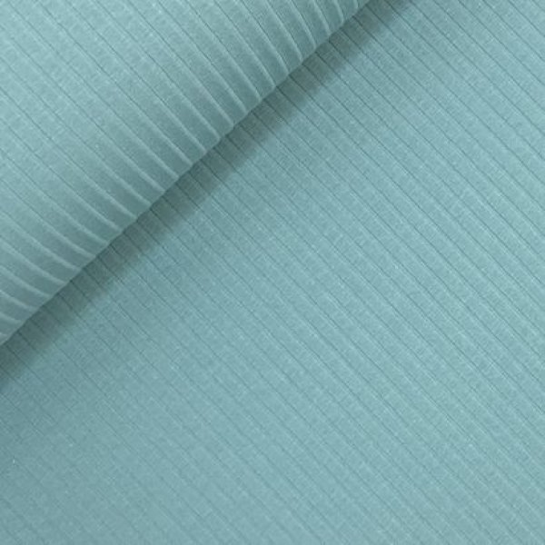 Rippenjersey - uni - aqua