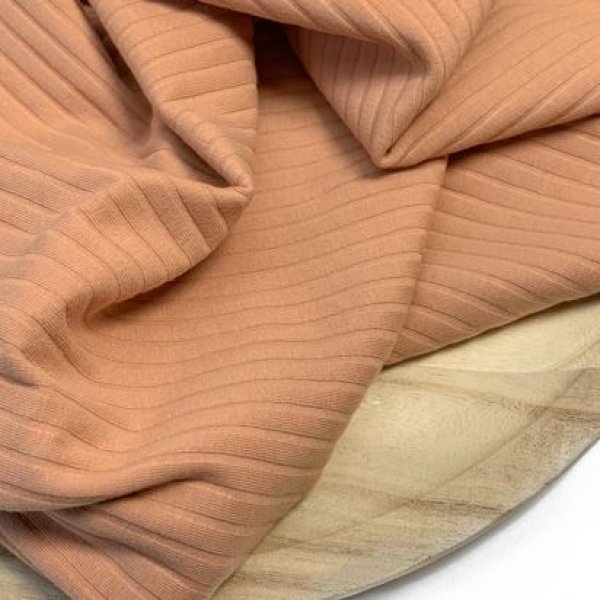 Rippenjersey - uni - camel