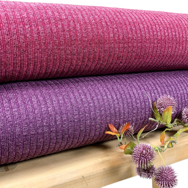 RESTSTÜCK 1,70m !!! - Rippen Strick - melange - pink