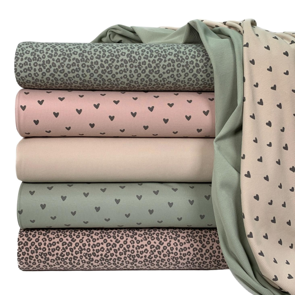 RESTSTÜCK 1,10m !!! - Ripp Jersey - uni - nude rose