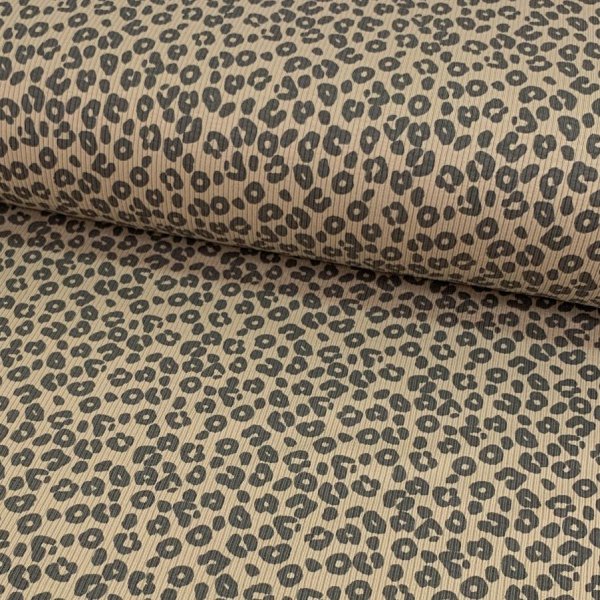 Ripp Jersey - Leopard - beige