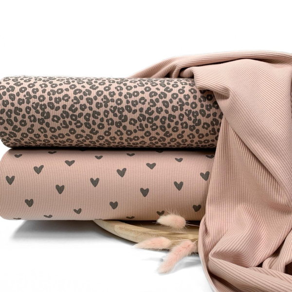 RESTSTÜCK 1,10m !!! - Ripp Jersey - uni - nude rose