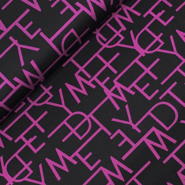 RESTSTÜCK 1,50m !!! - Romanit Jersey - Buchstaben - cyclam