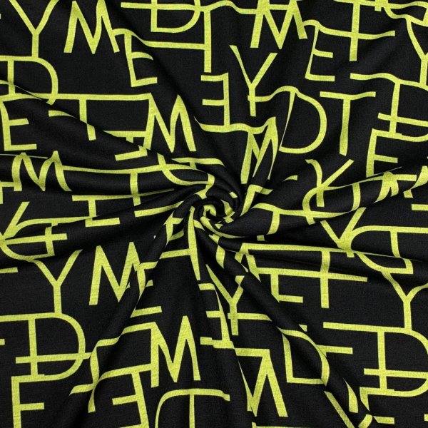 RESTSTÜCK 0,60m !!! - Romanit Jersey - Buchstaben - lime