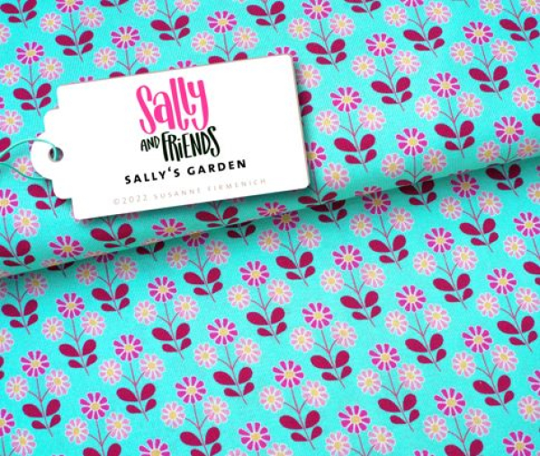 RESTSTÜCK 1,40m !!! - Bio Baumwoll Feinripp - Sallys Garden - Col. 05 - Sally and Friends - Hamburger Liebe - Albstoffe